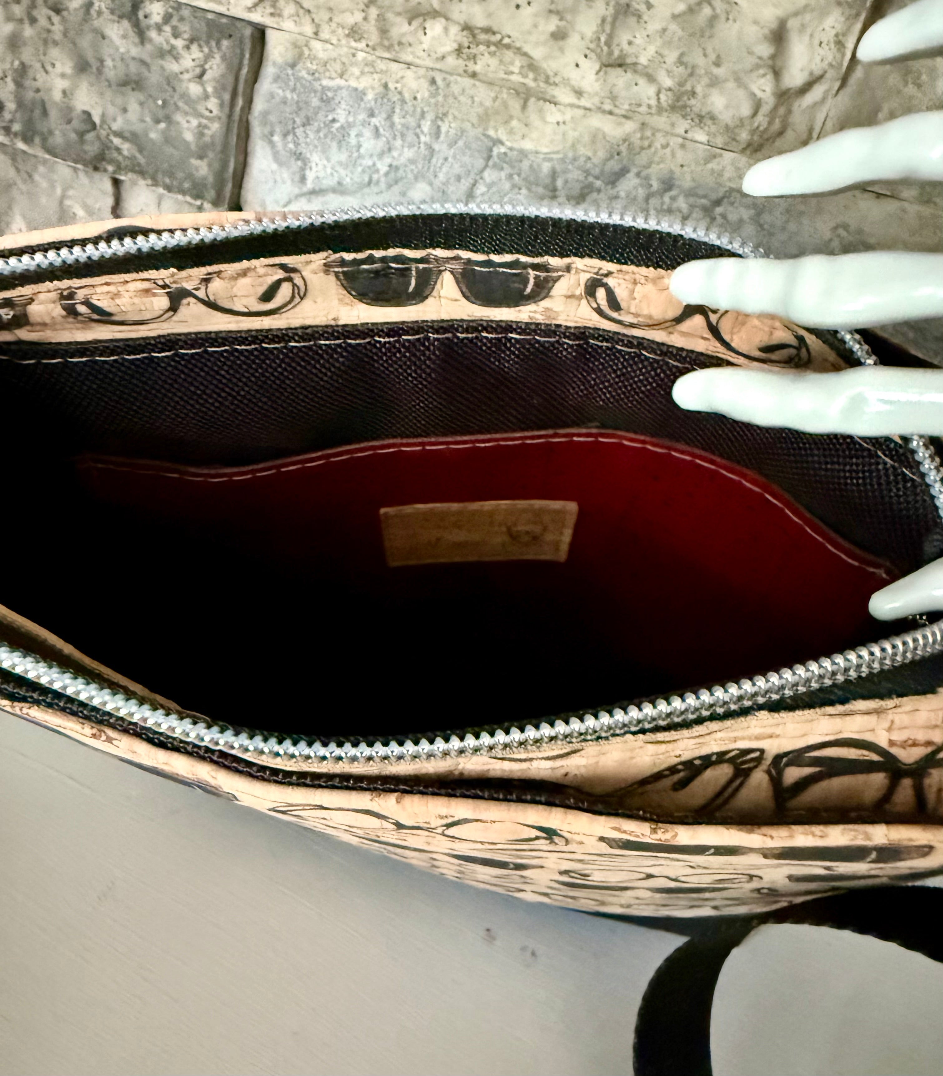 Cork Mini Box Tote Crossbody Bag