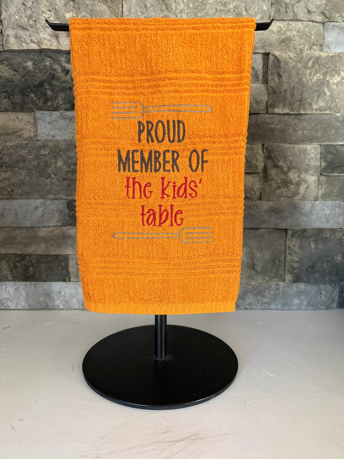 Proud Member of the Kids' Table Embroidered Towel - Holiday Family Towel