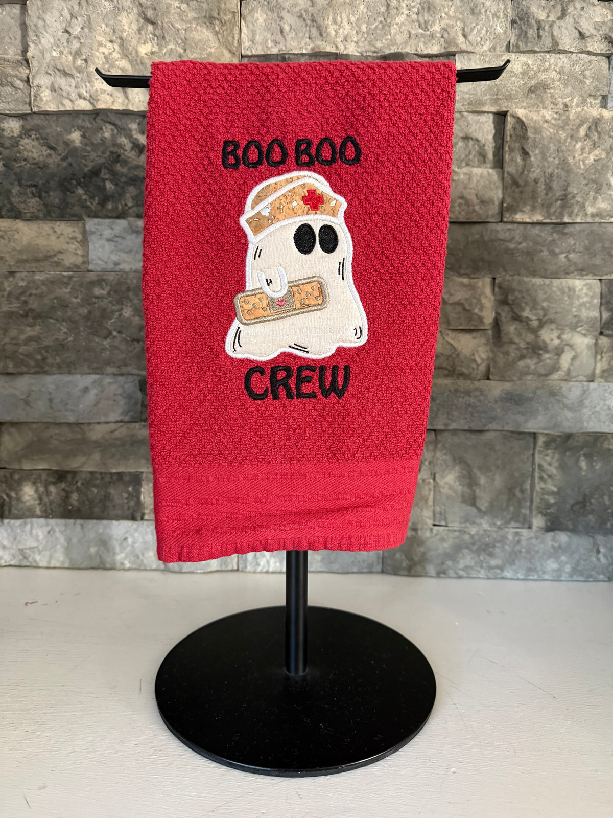 Boo Boo Crew - Nurse Ghost Embroidered Towel