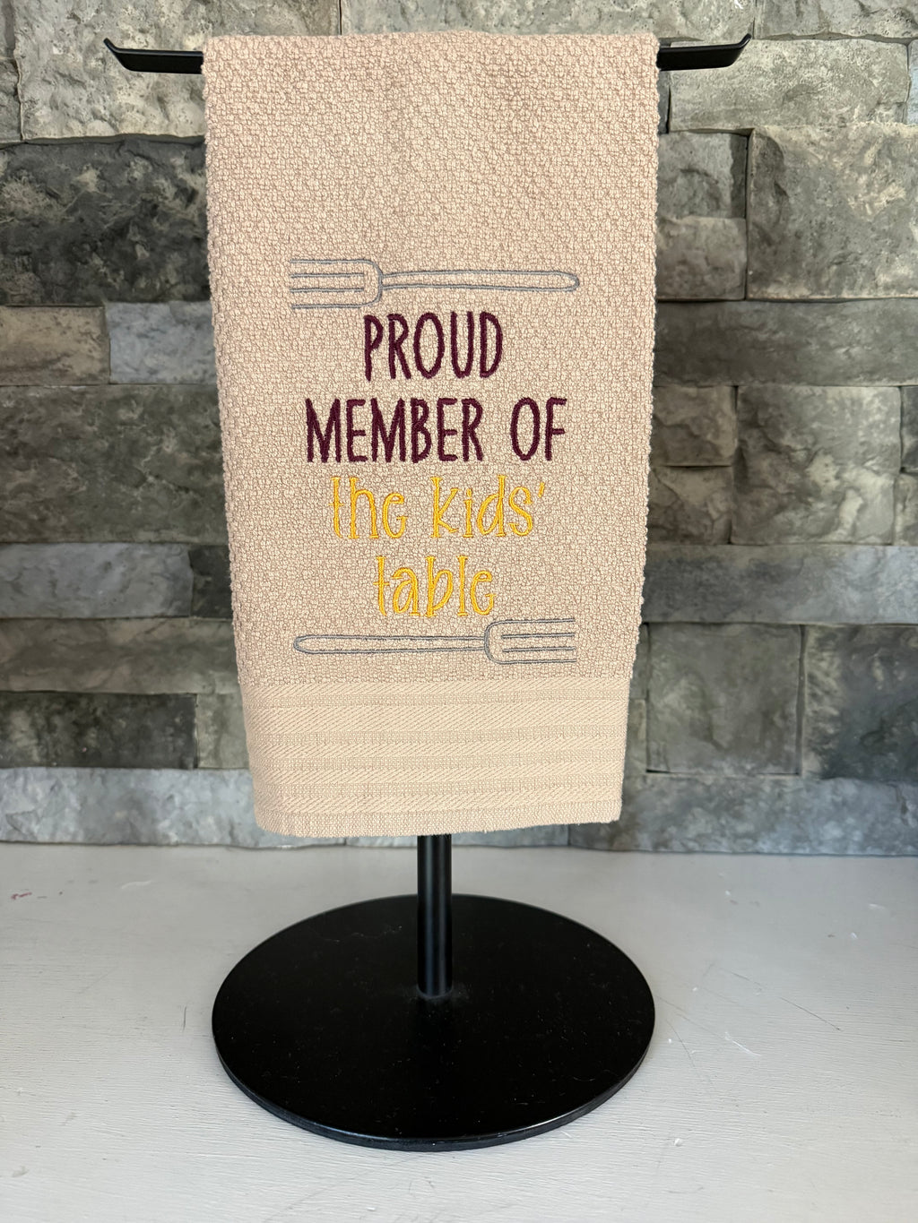 Proud Member of the Kids' Table Embroidered Towel - Holiday Family Towel