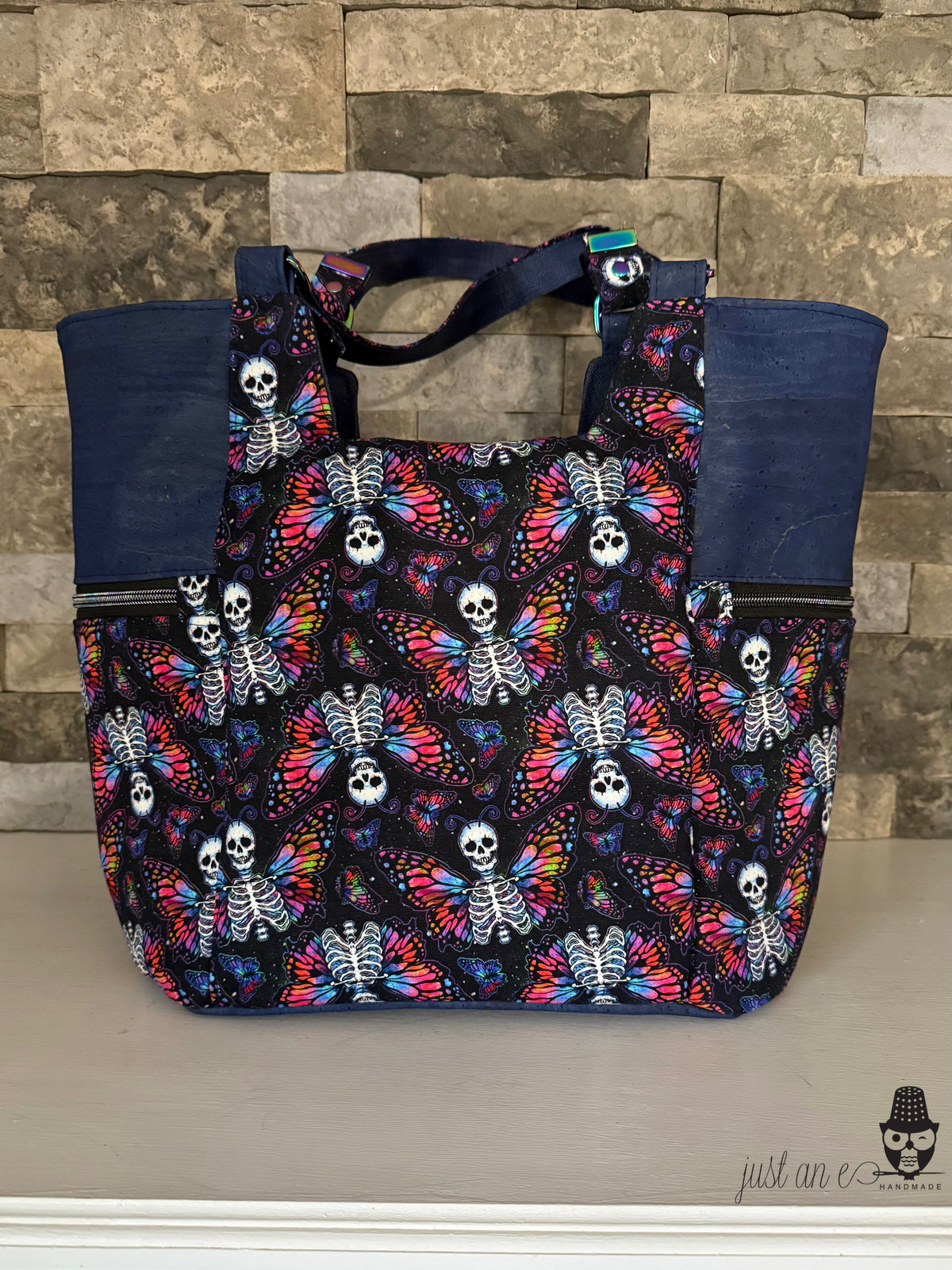 Rainbow Skeleton Butterfly Tote