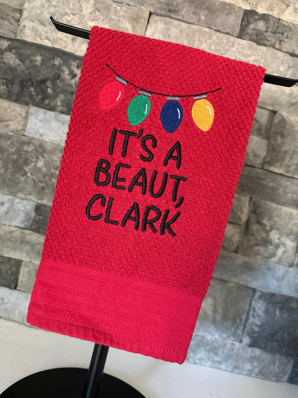 Christmas Movie - It's a Beaut, Clark -  Embroidered Towel