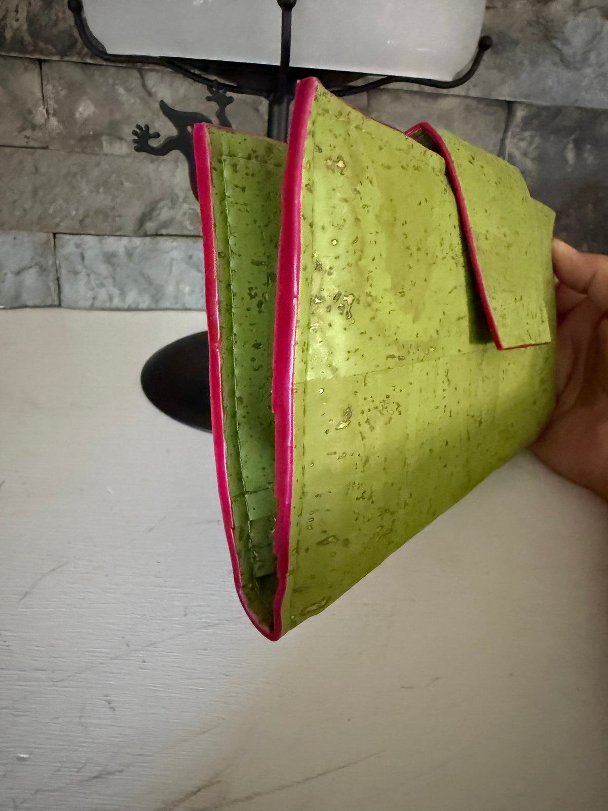 Lime Green Cork Clarity Wallet