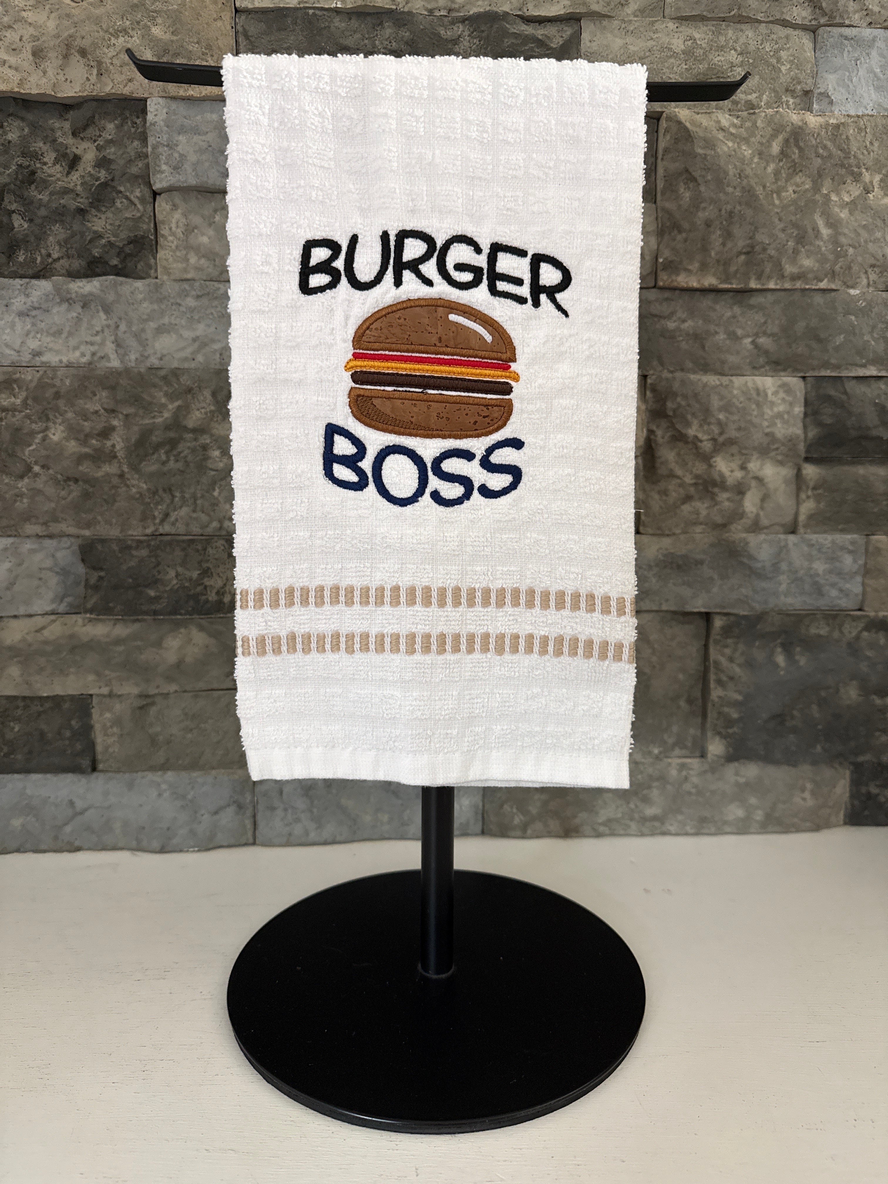 Serial Griller embroidered hand towel