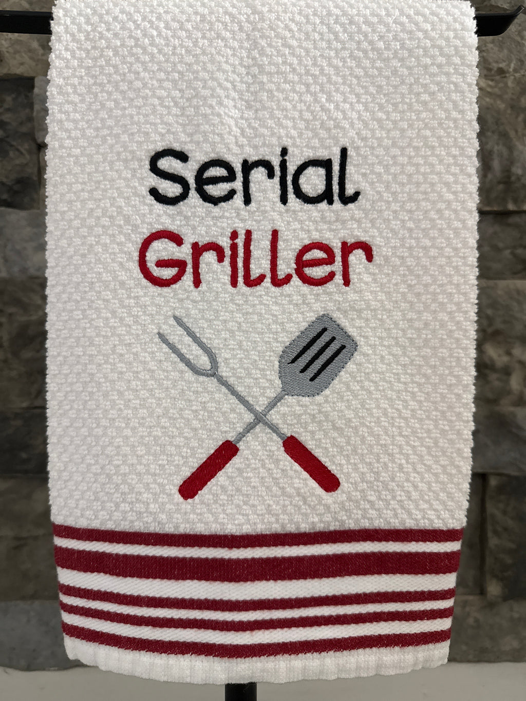 Serial Griller embroidered hand towel