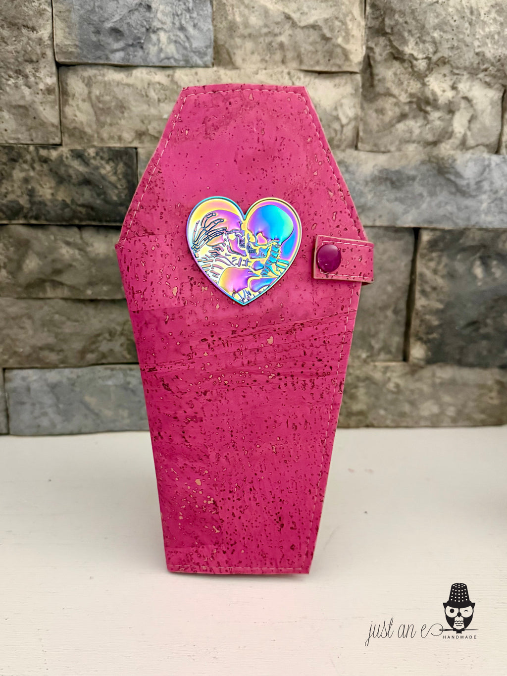 Pink Cork Coffin Wallet