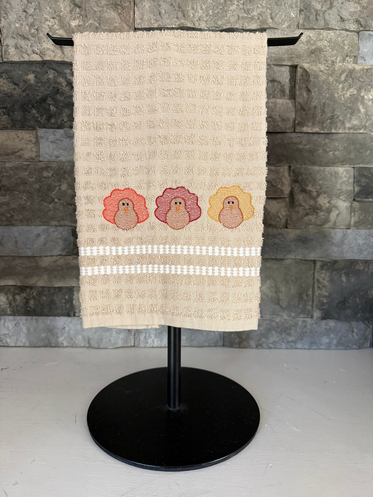 Thanksgiving Turkey Embroidered Towel