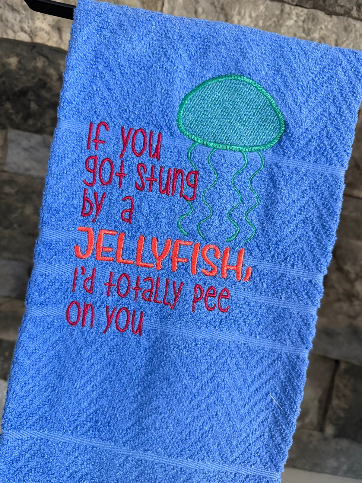 Jellyfish Friendship Embroidered Towel