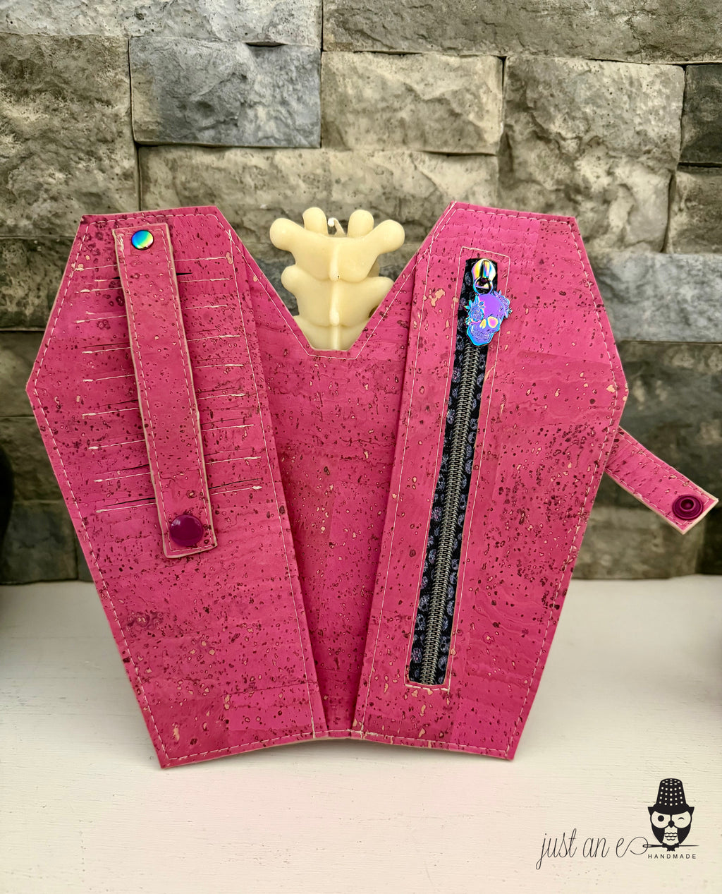 Pink Cork Coffin Wallet