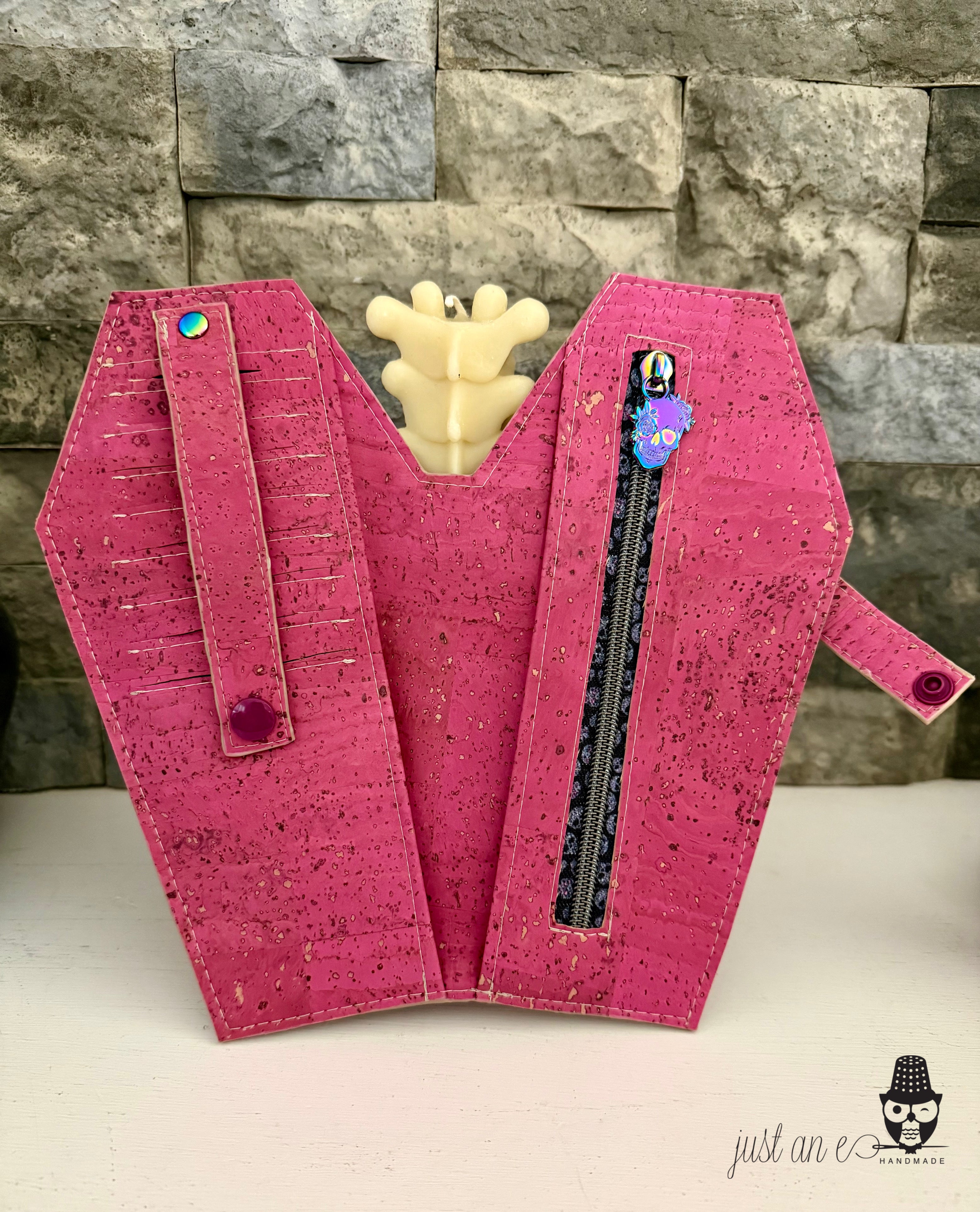 Pink Cork Coffin Wallet