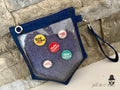 Presentation Pin Pouch - Denim Blue Cork Clear-Front Bag