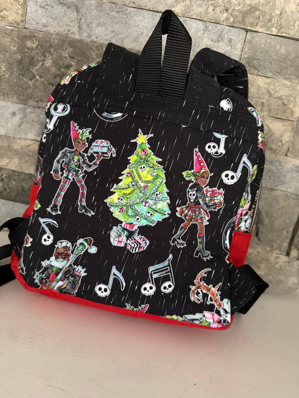 Christmas Mini Backpack Bag - Rock ‘n Roll Santa