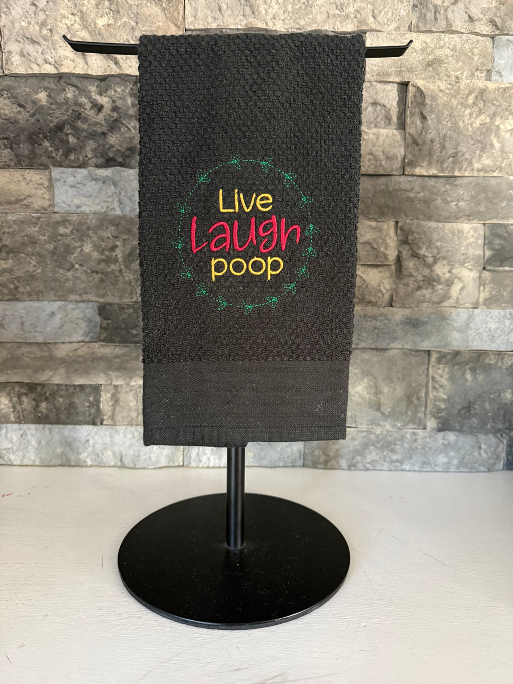 Live Laugh Poop - Embroidered Towel