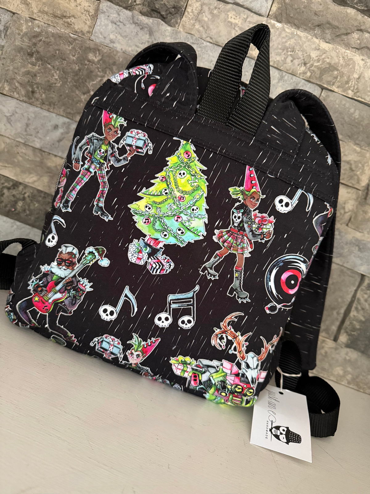 Christmas Mini Backpack Bag - Rock ‘n Roll Santa of Color