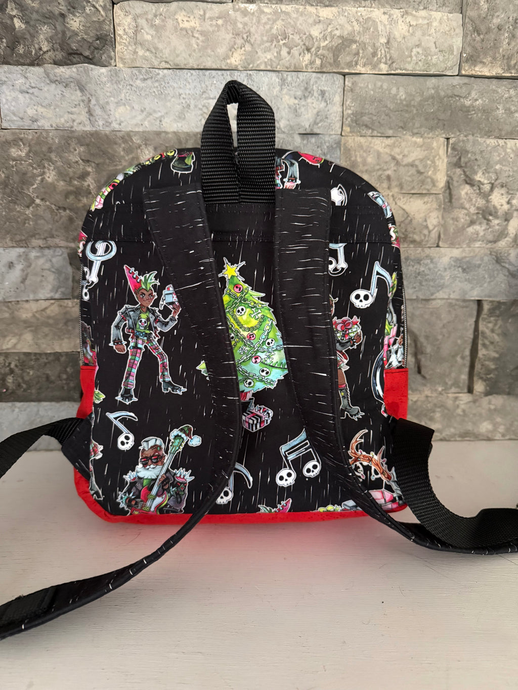Christmas Mini Backpack Bag - Rock ‘n Roll Santa