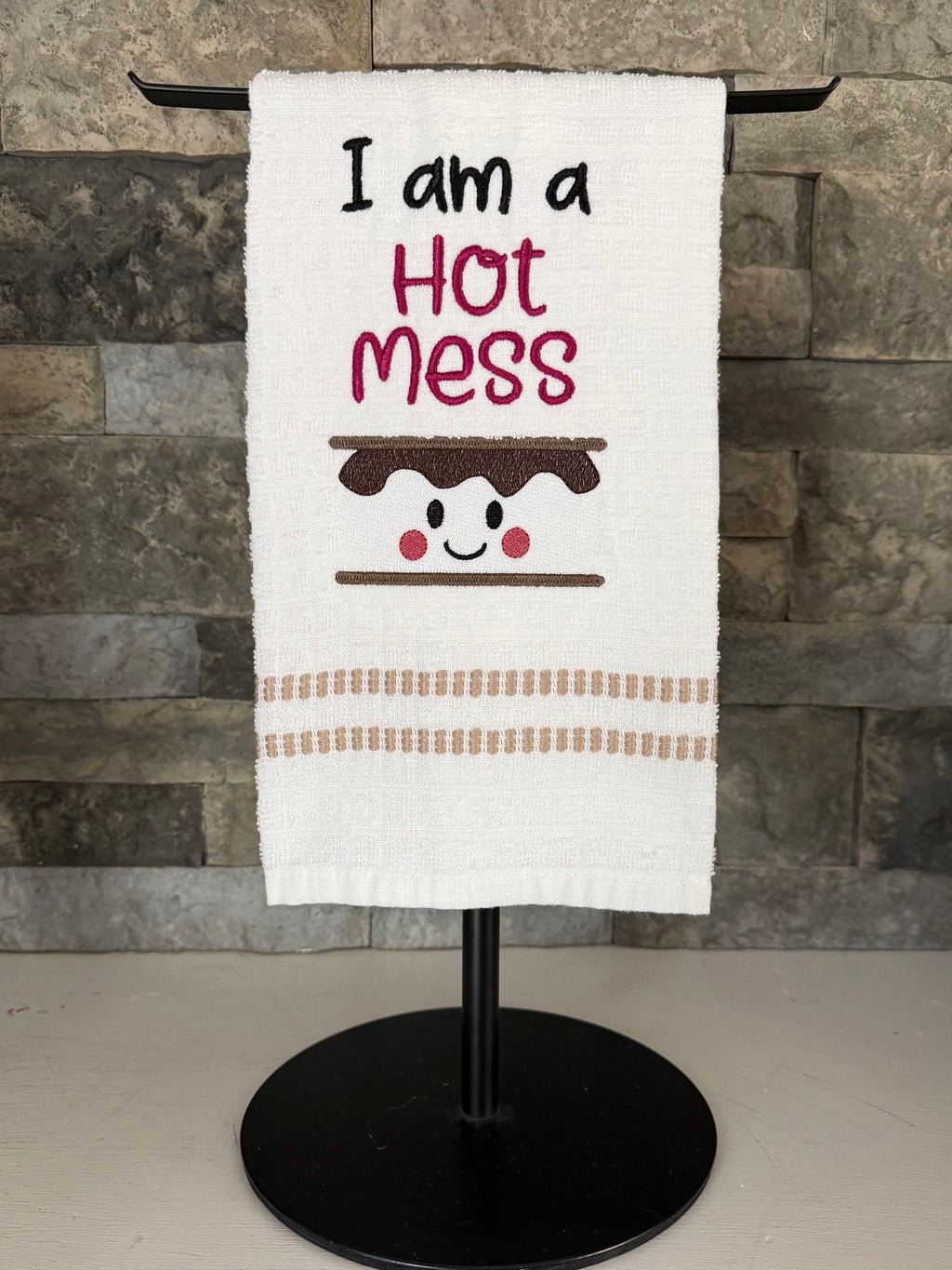 I’m a Hot Mess - S’more Embroidered Towel