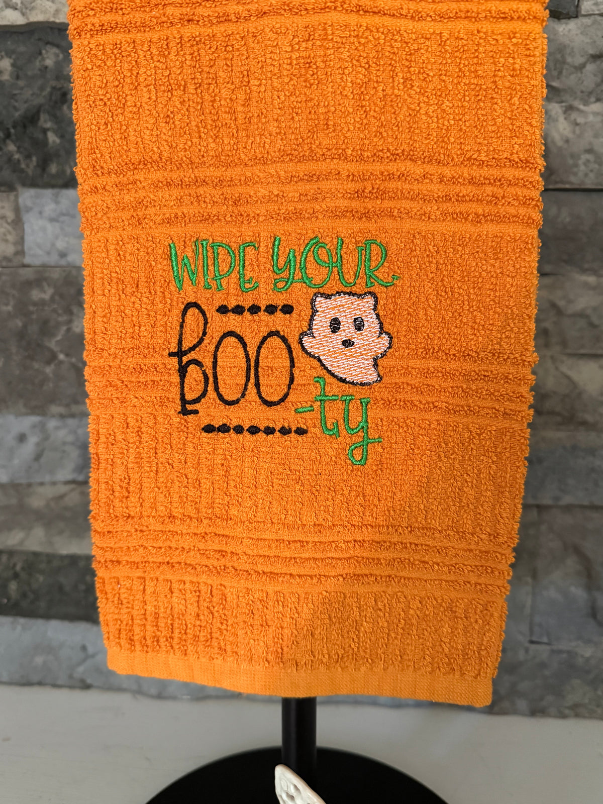 Wipe Your Boo-ty Ghost Embroidered Towel
