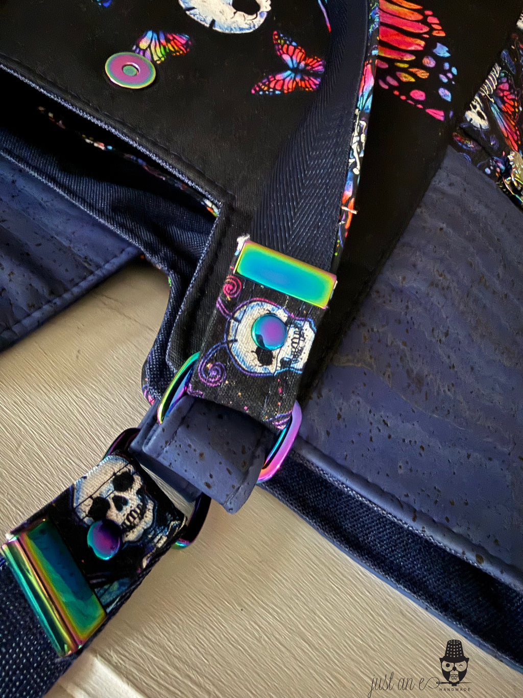 Rainbow Skeleton Butterfly Tote