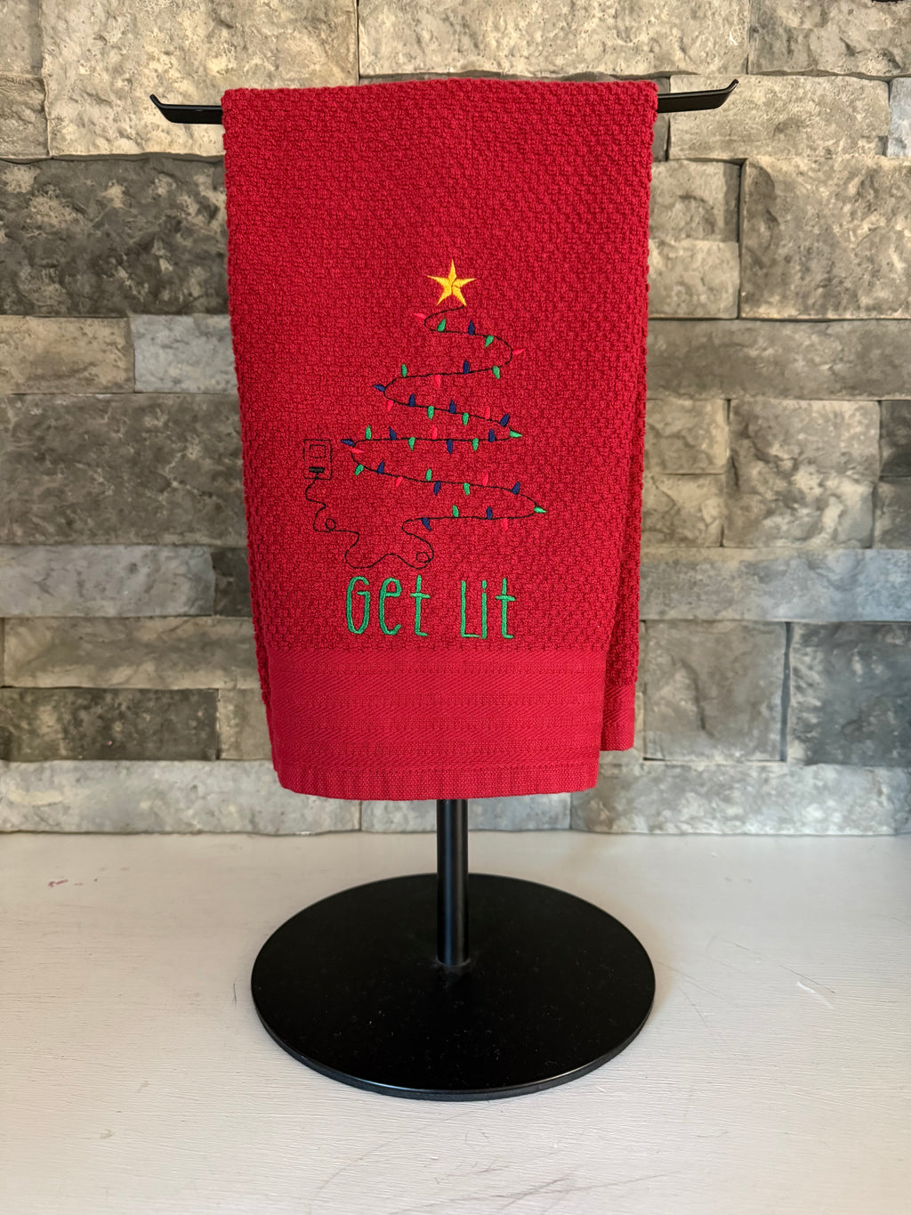 Get Lit Embroidered Towel