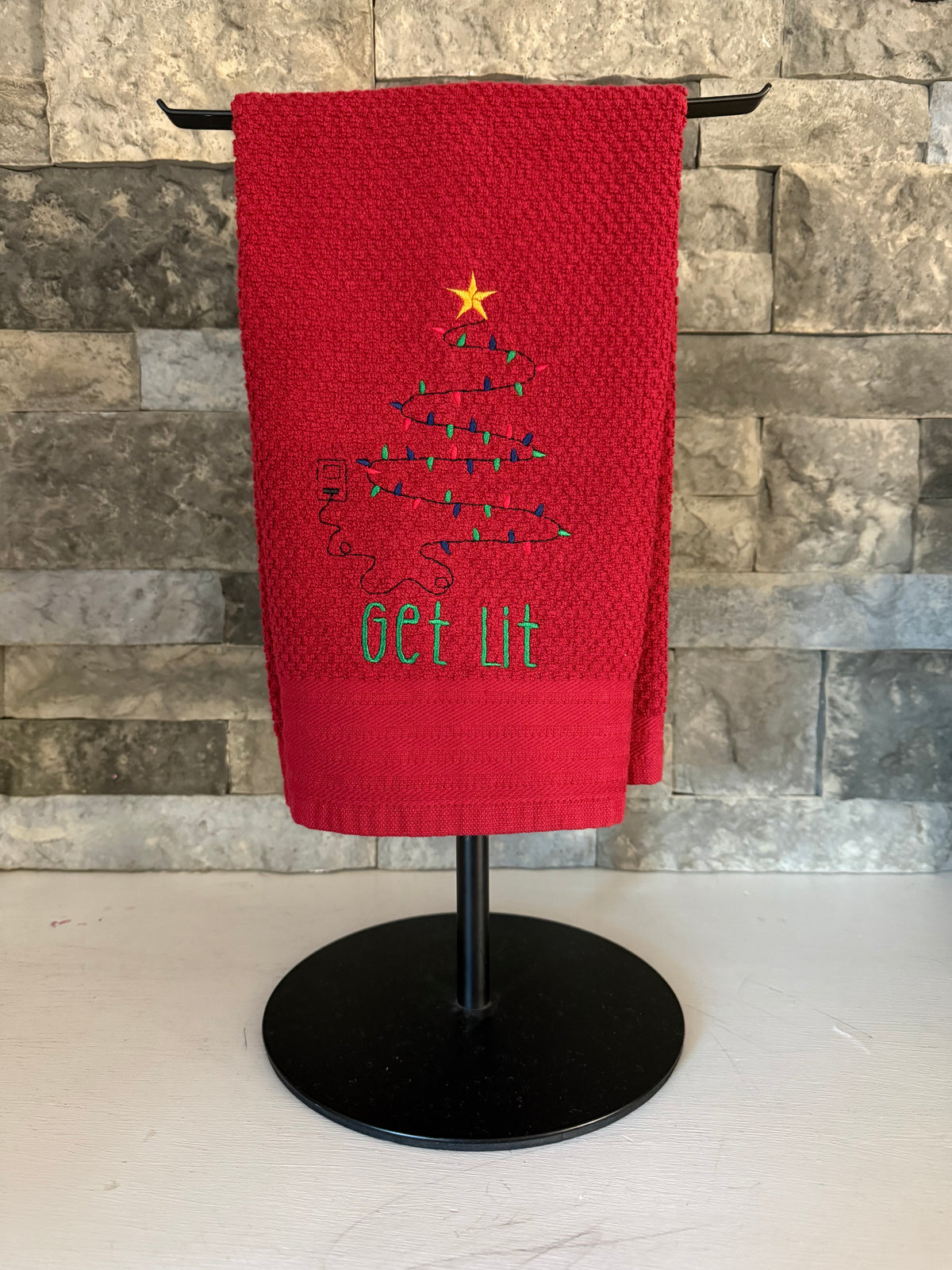 Get Lit Embroidered Towel