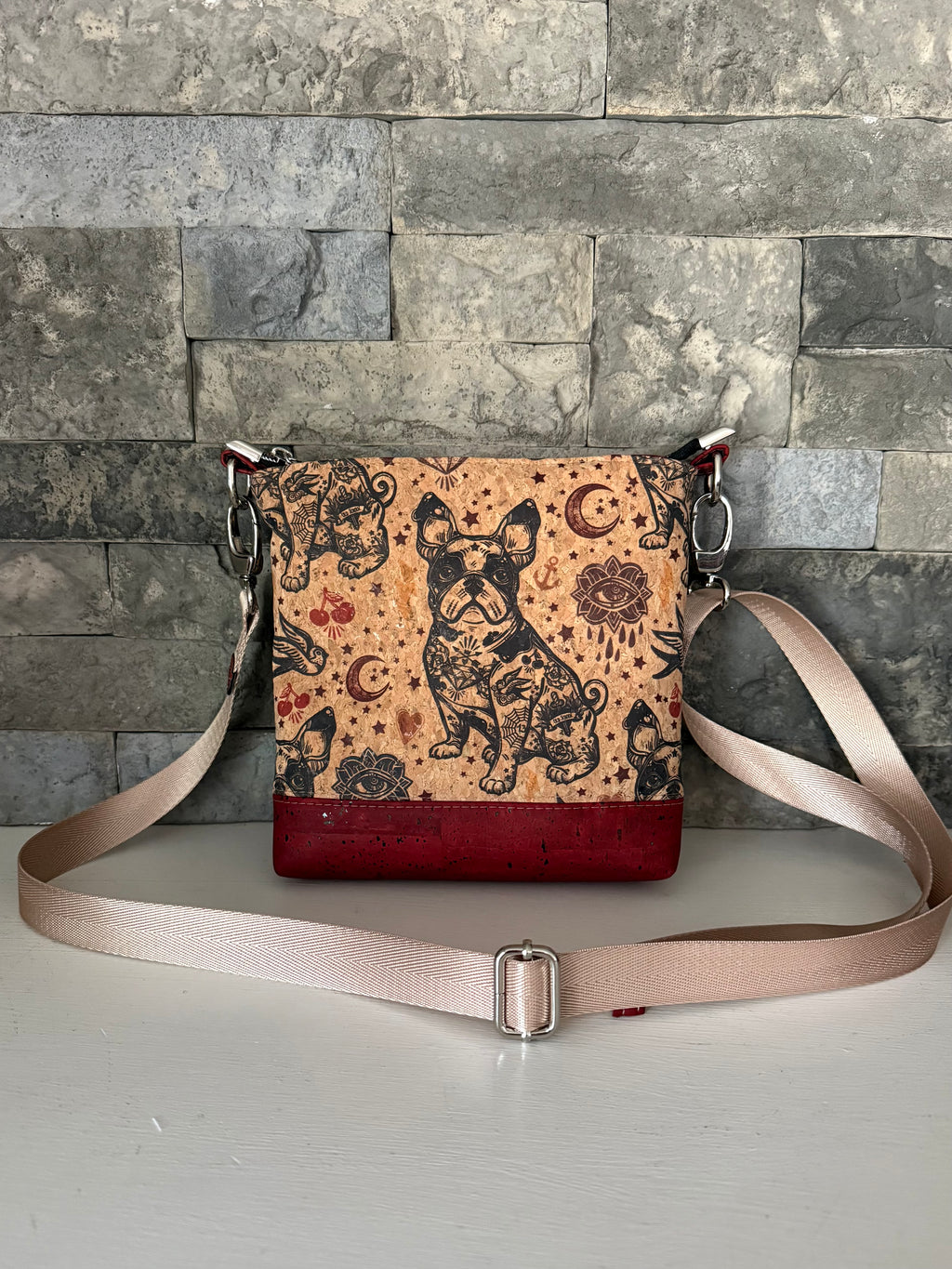 Cork Mini Box Tote Crossbody Bag