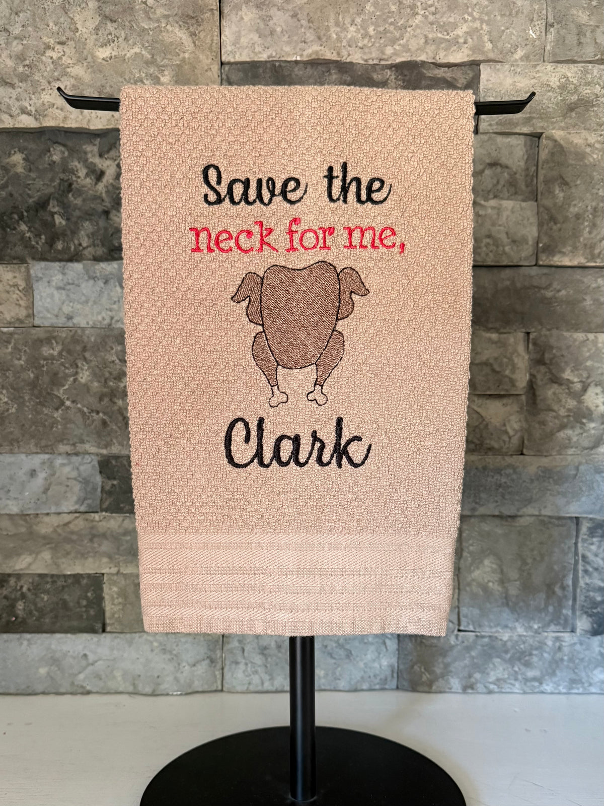 Christmas Movie - Save the Neck for Me, Clark -  Embroidered Towel
