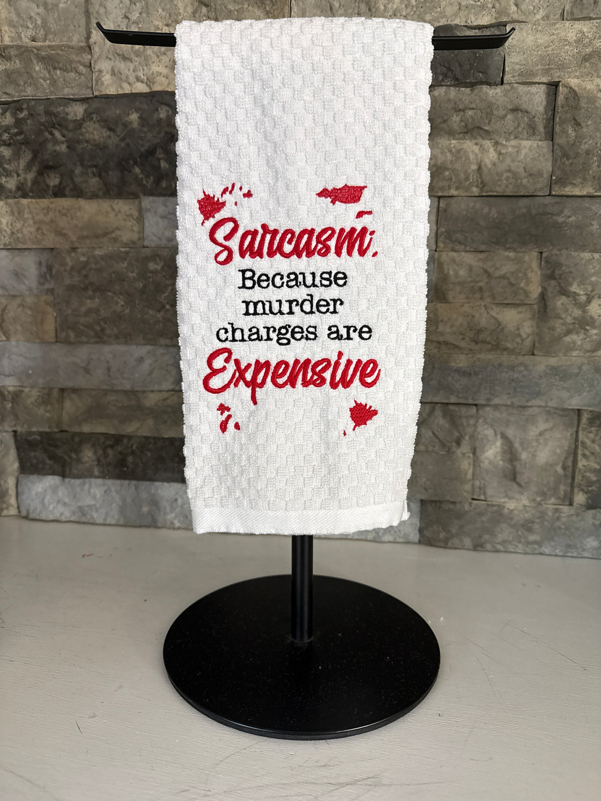 Sarcasm Embroidered Towel