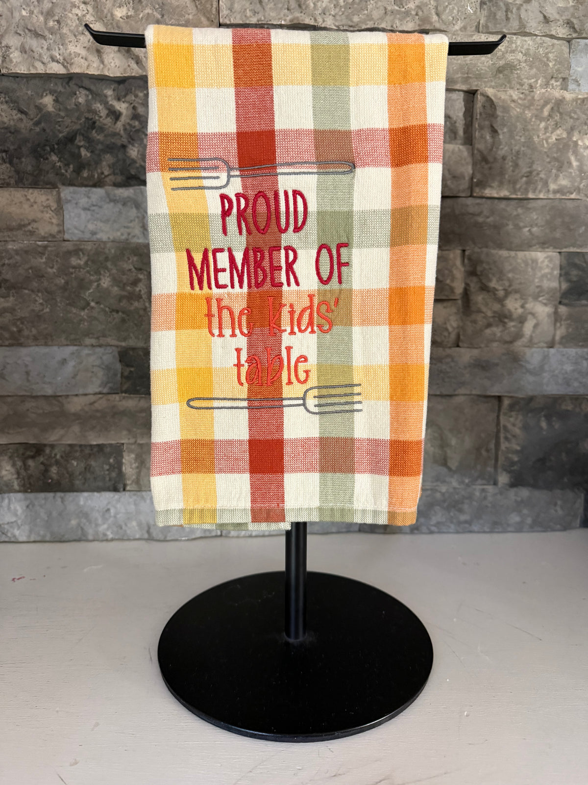 Proud Member of the Kids' Table Embroidered Towel - Holiday Family Towel