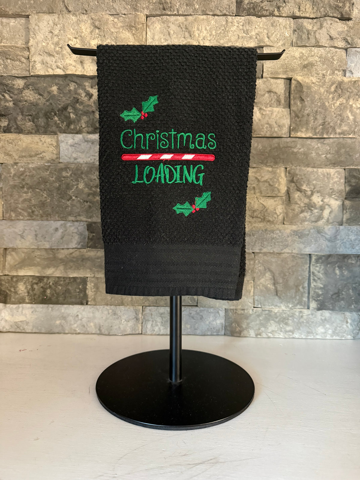 Christmas Loading Embroidered Towel