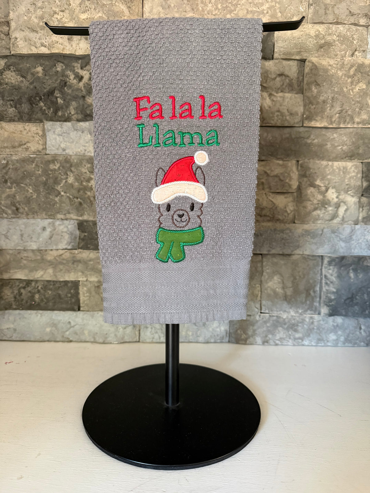 Fa La La La Llama Embroidered Towel