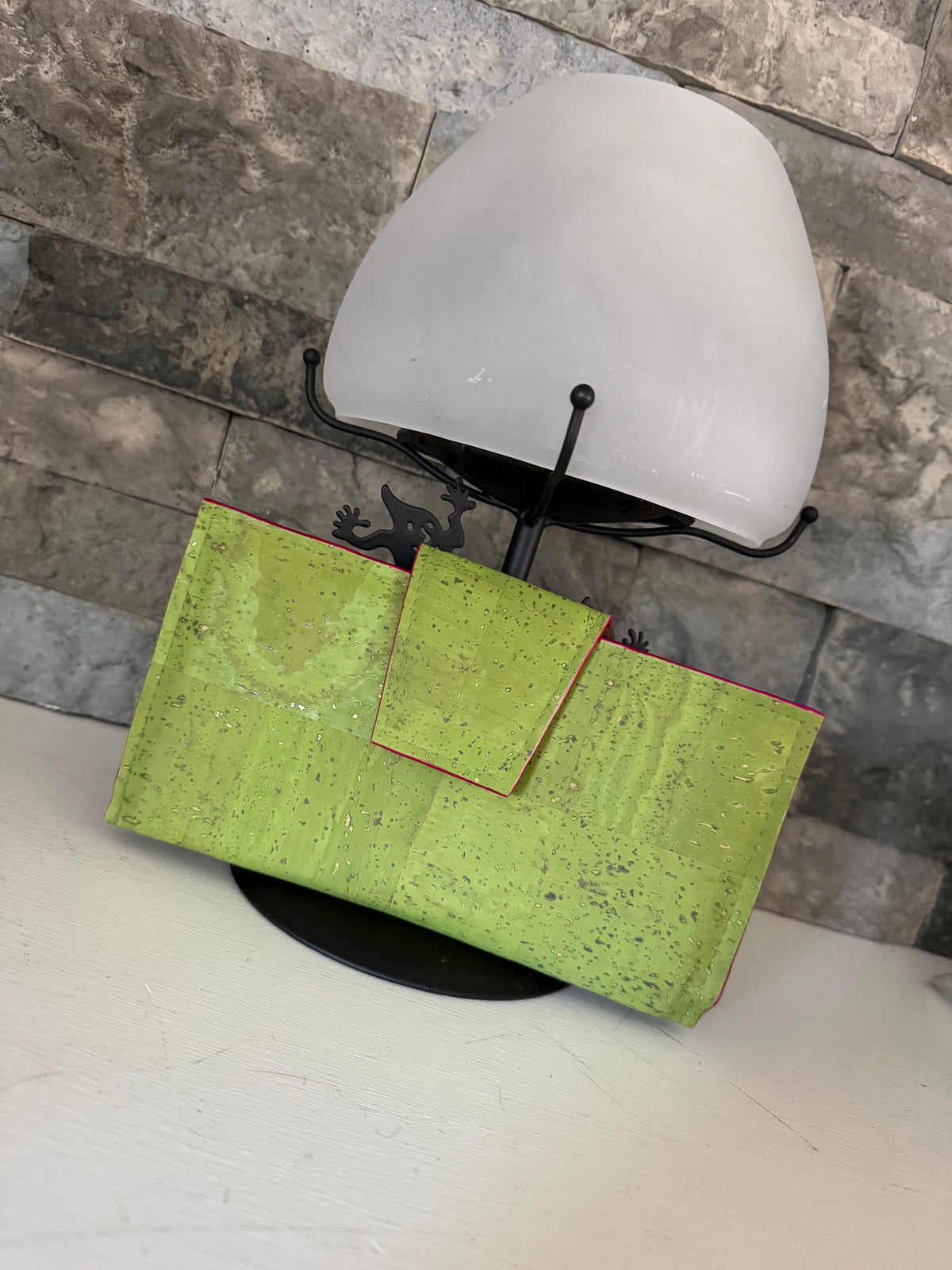 Lime Green Cork Clarity Wallet