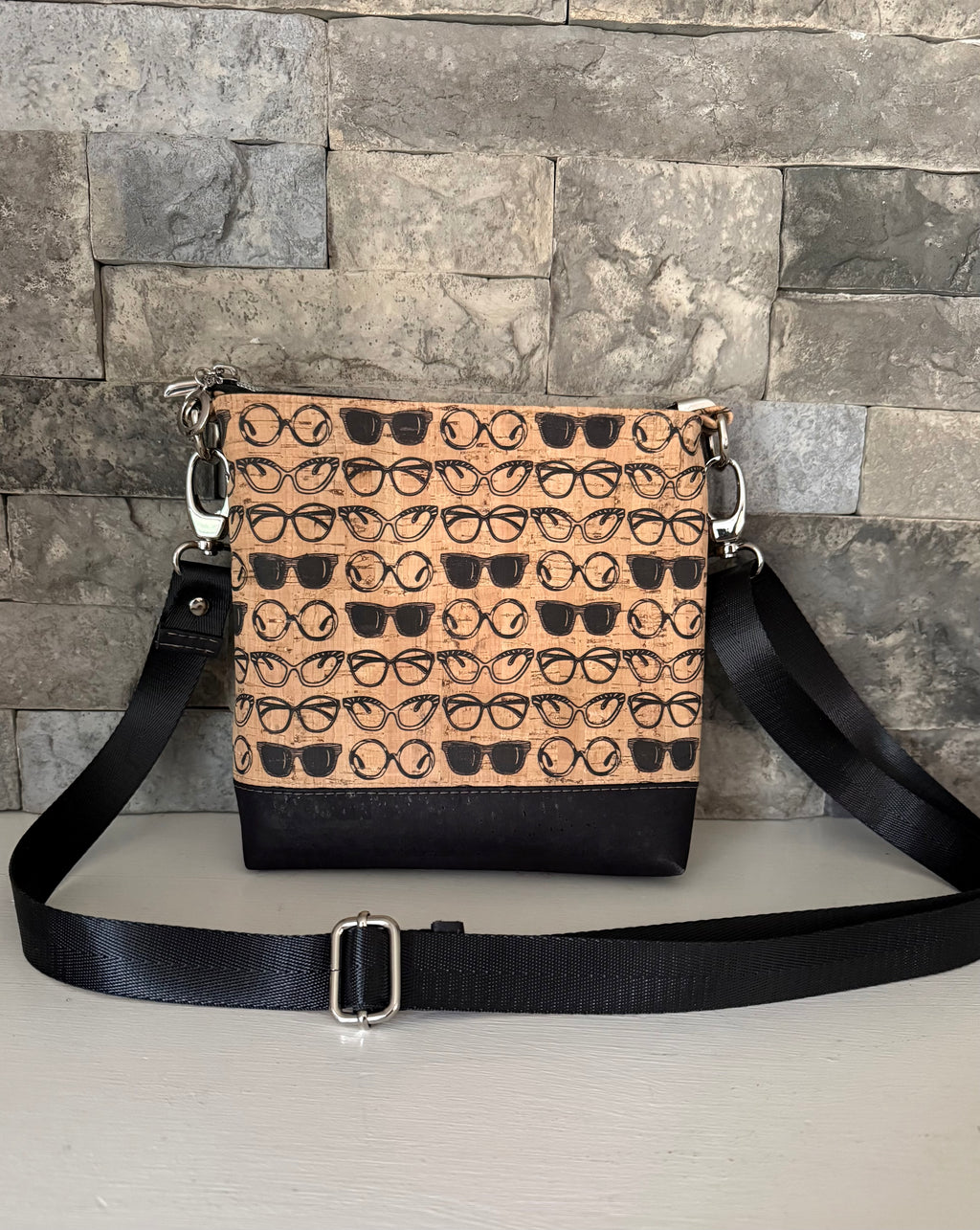 Cork Mini Box Tote Crossbody Bag