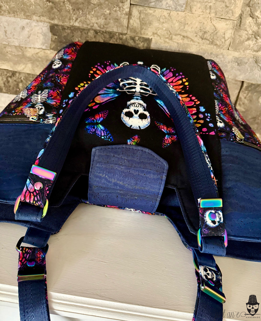Rainbow Skeleton Butterfly Tote