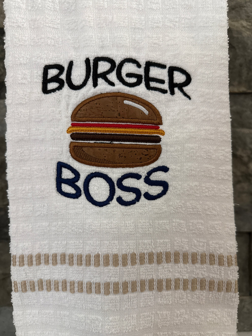 Serial Griller embroidered hand towel