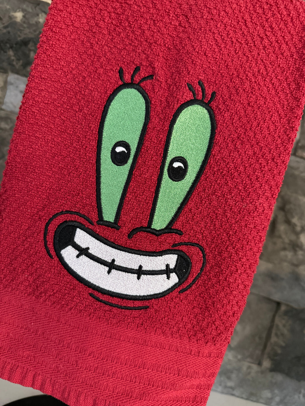 Crab Character Embroidered Towel