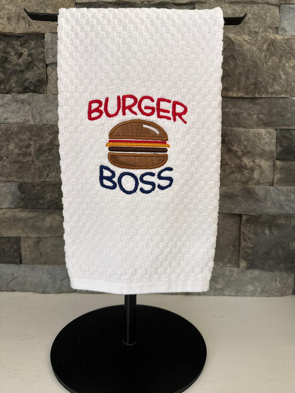 Serial Griller embroidered hand towel