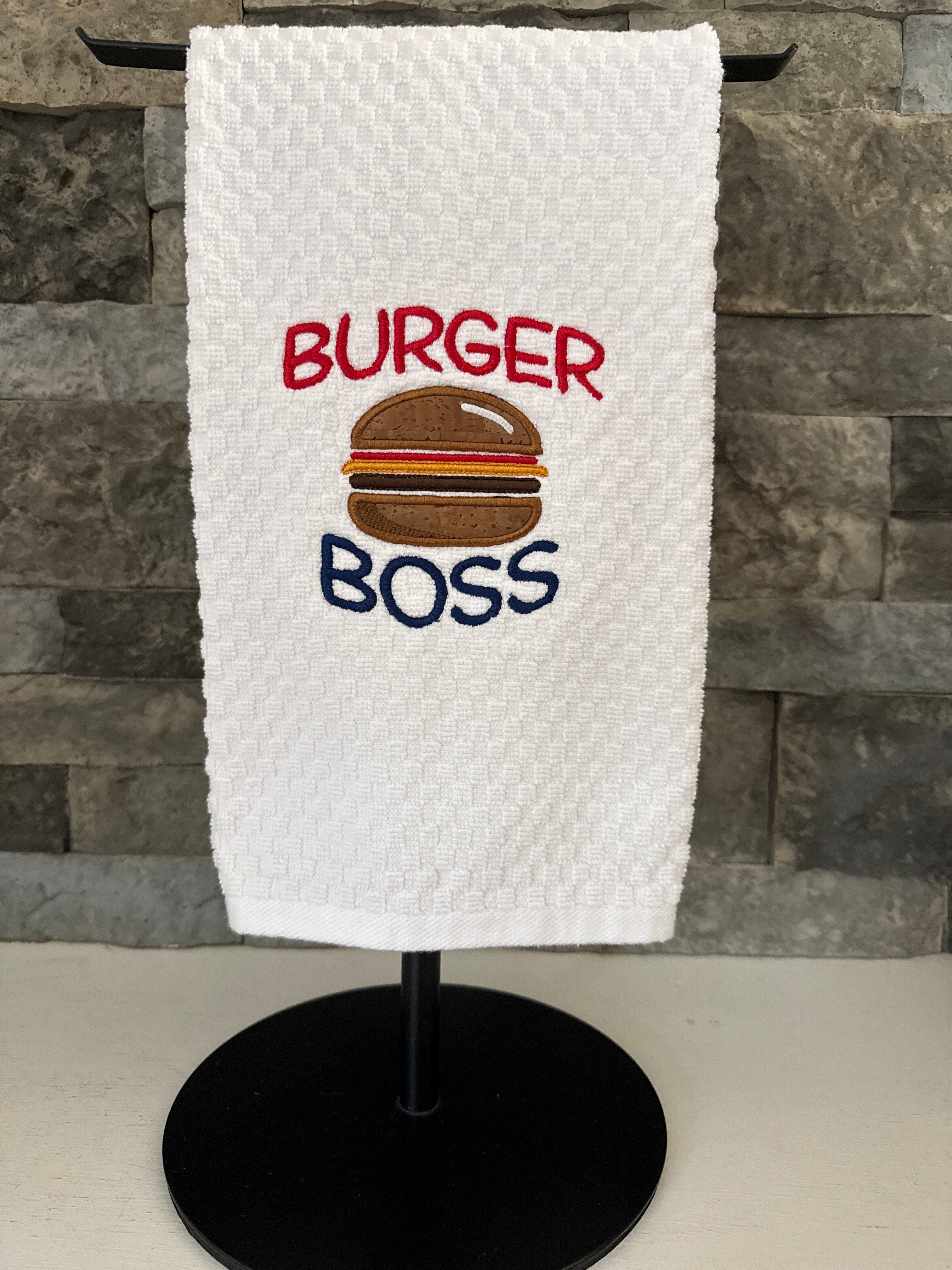 Serial Griller embroidered hand towel