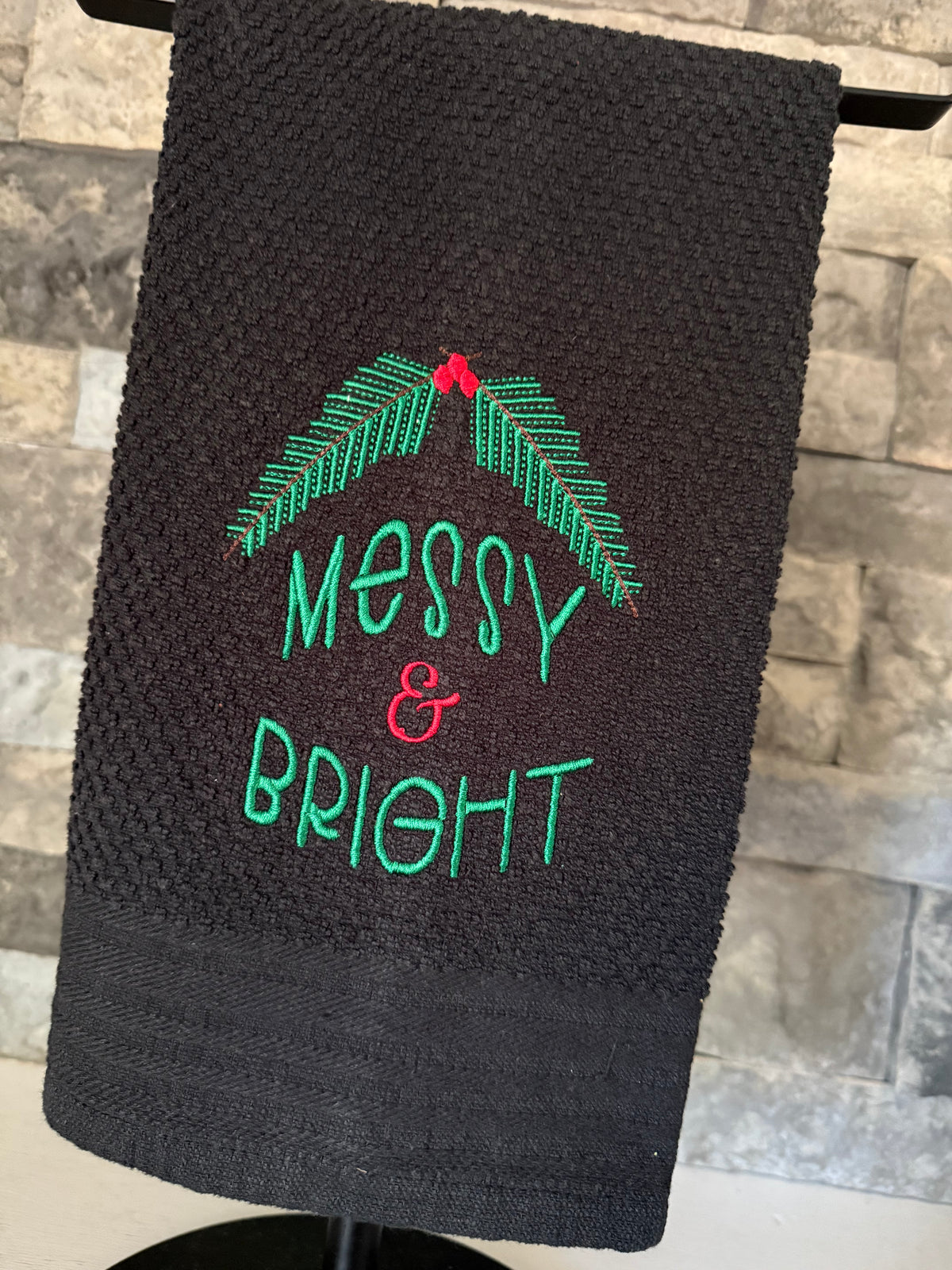 Messy and Bright Embroidered Towel