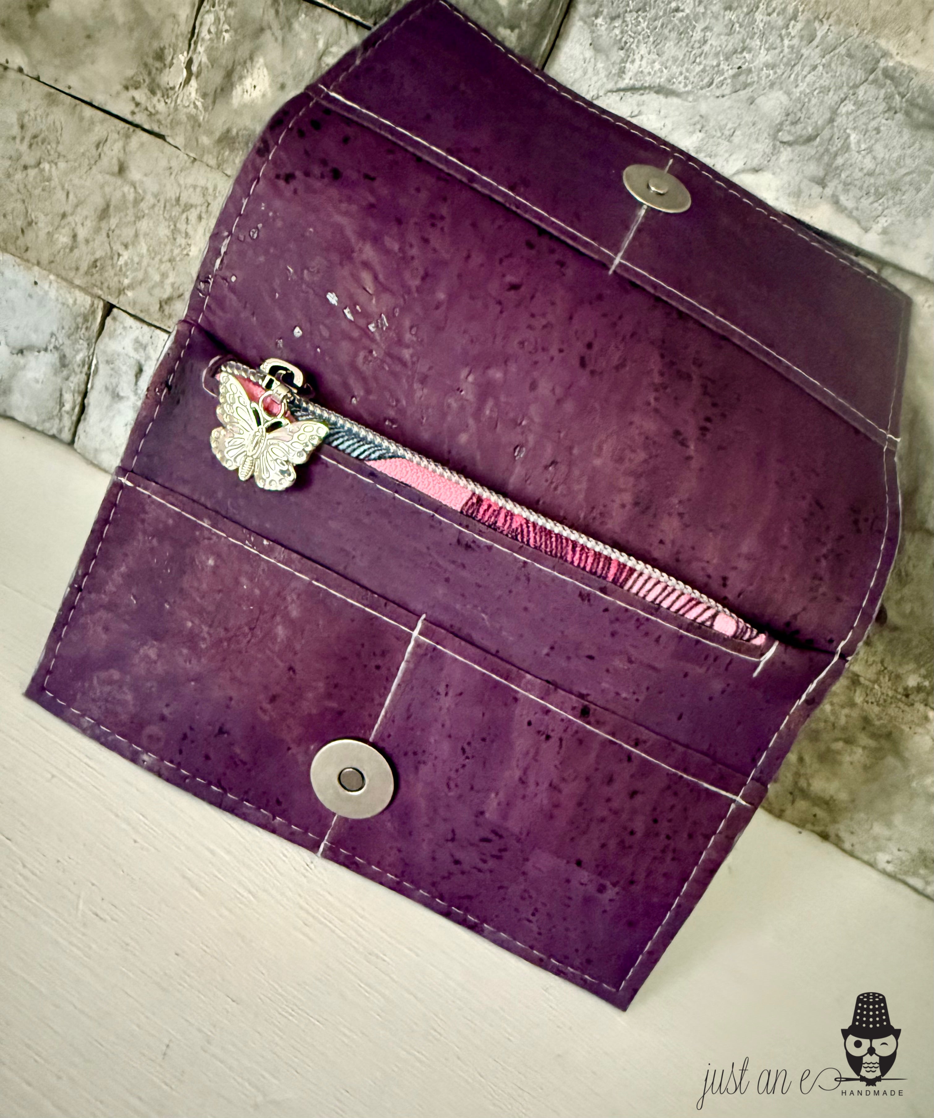Eggplant Cork Discovery Wallet
