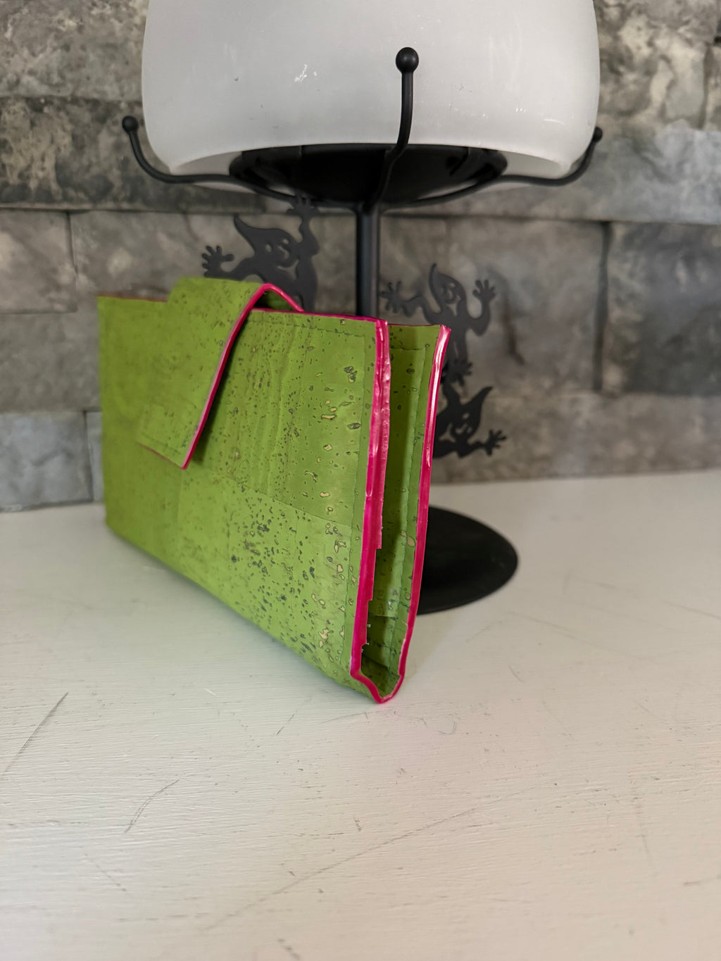 Lime Green Cork Clarity Wallet