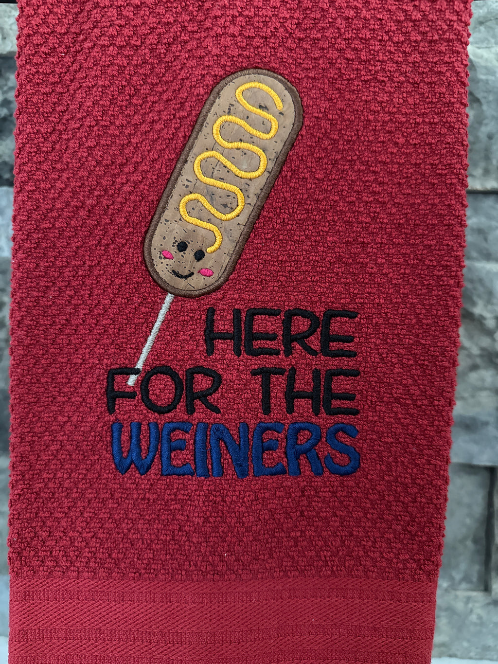 Here for the Weiners Embroidered Towel