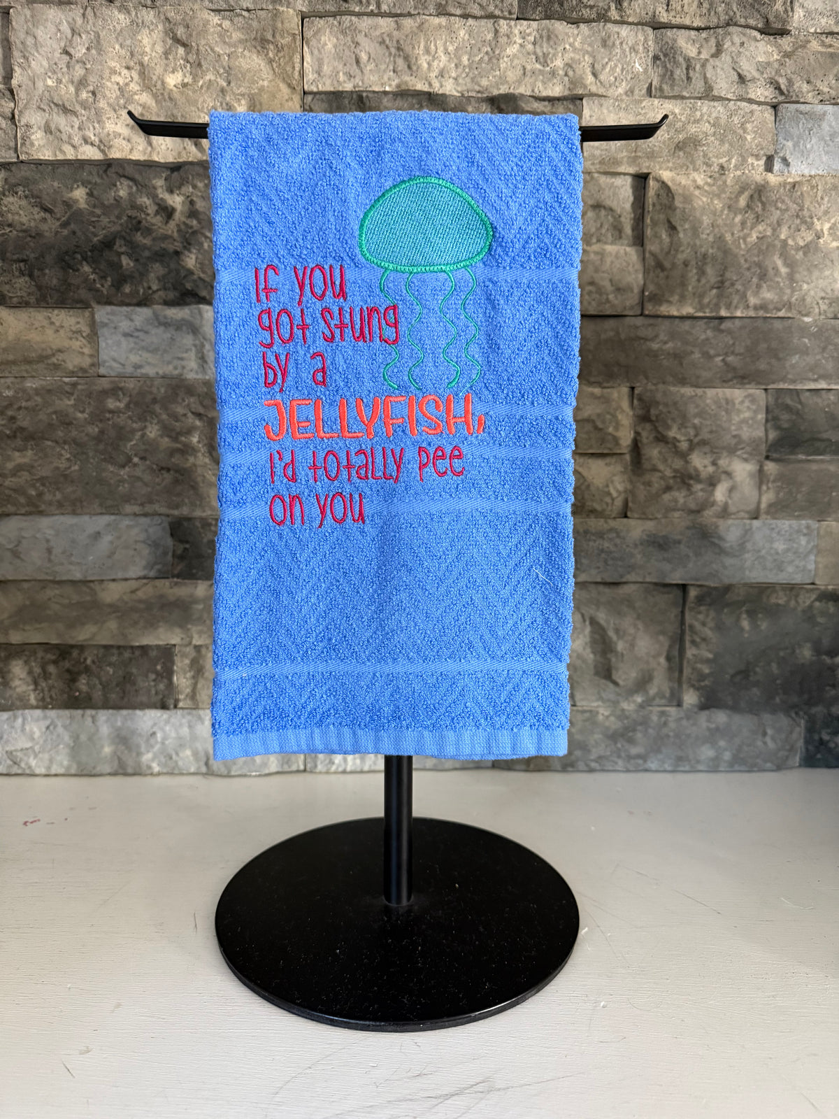 Jellyfish Friendship Embroidered Towel
