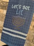 Let's Get Lit Menorah Embroidered Towel