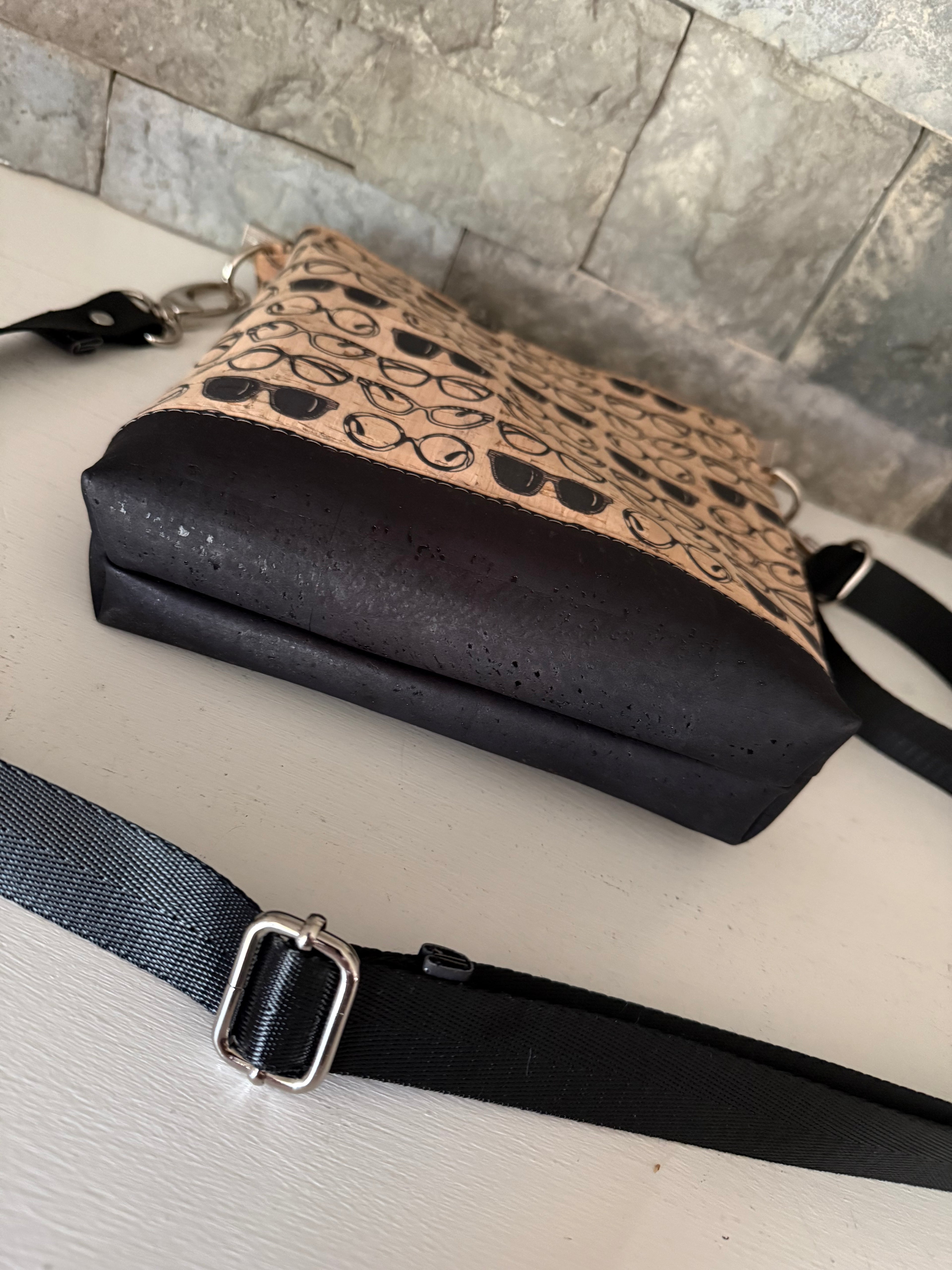 Cork Mini Box Tote Crossbody Bag