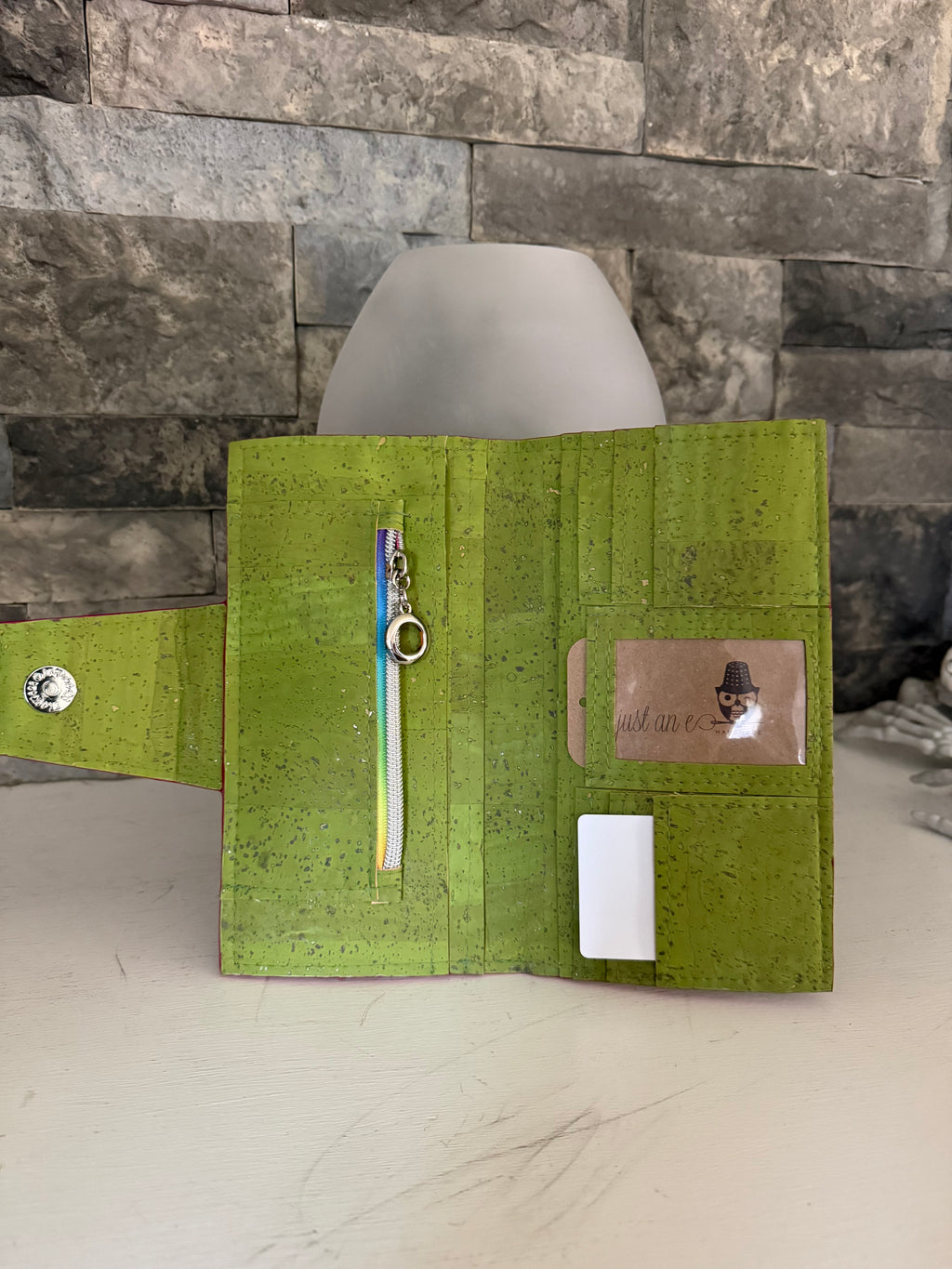 Lime Green Cork Clarity Wallet