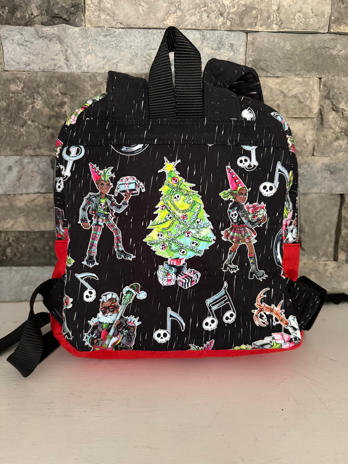 Christmas Mini Backpack Bag - Rock ‘n Roll Santa