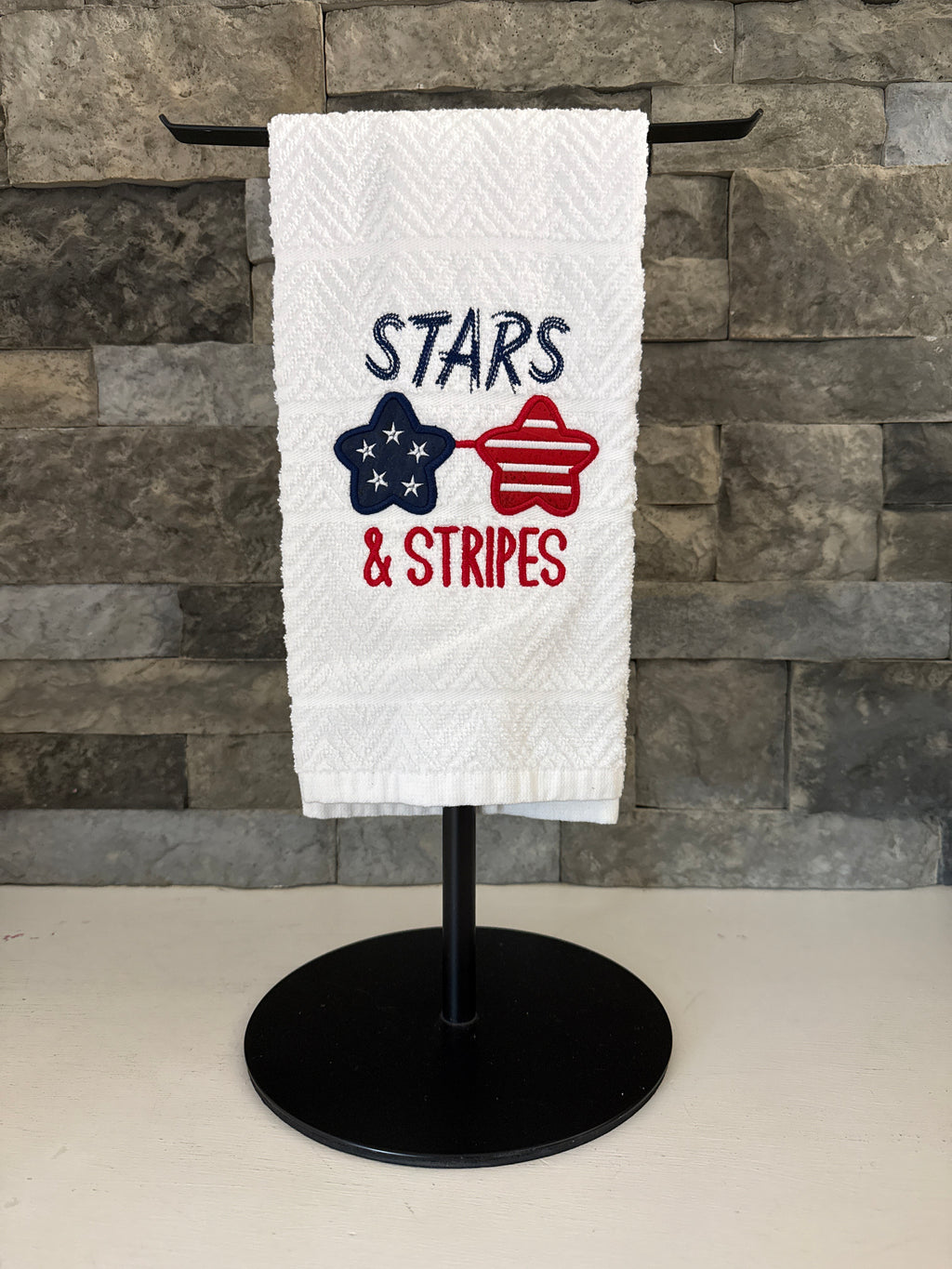 Stars and Stripes Embroidered Towel