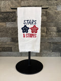 Stars and Stripes Embroidered Towel