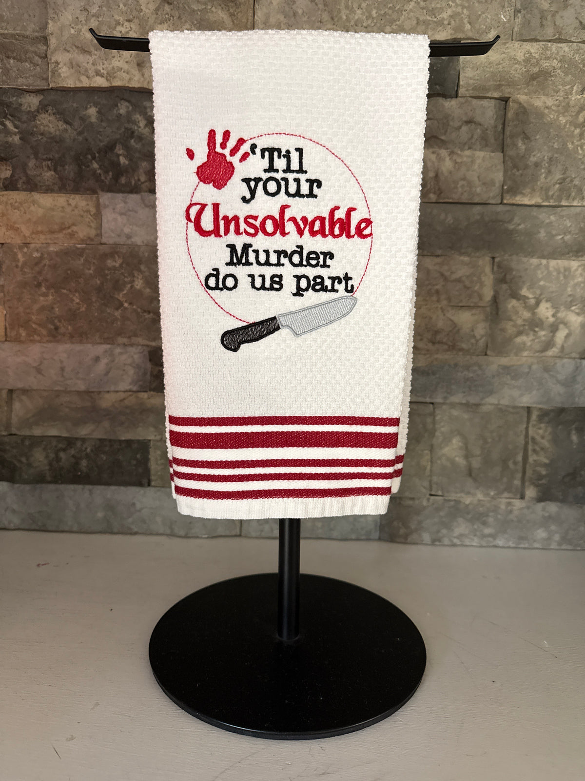 Unsolvable Murder Embroidered Towel