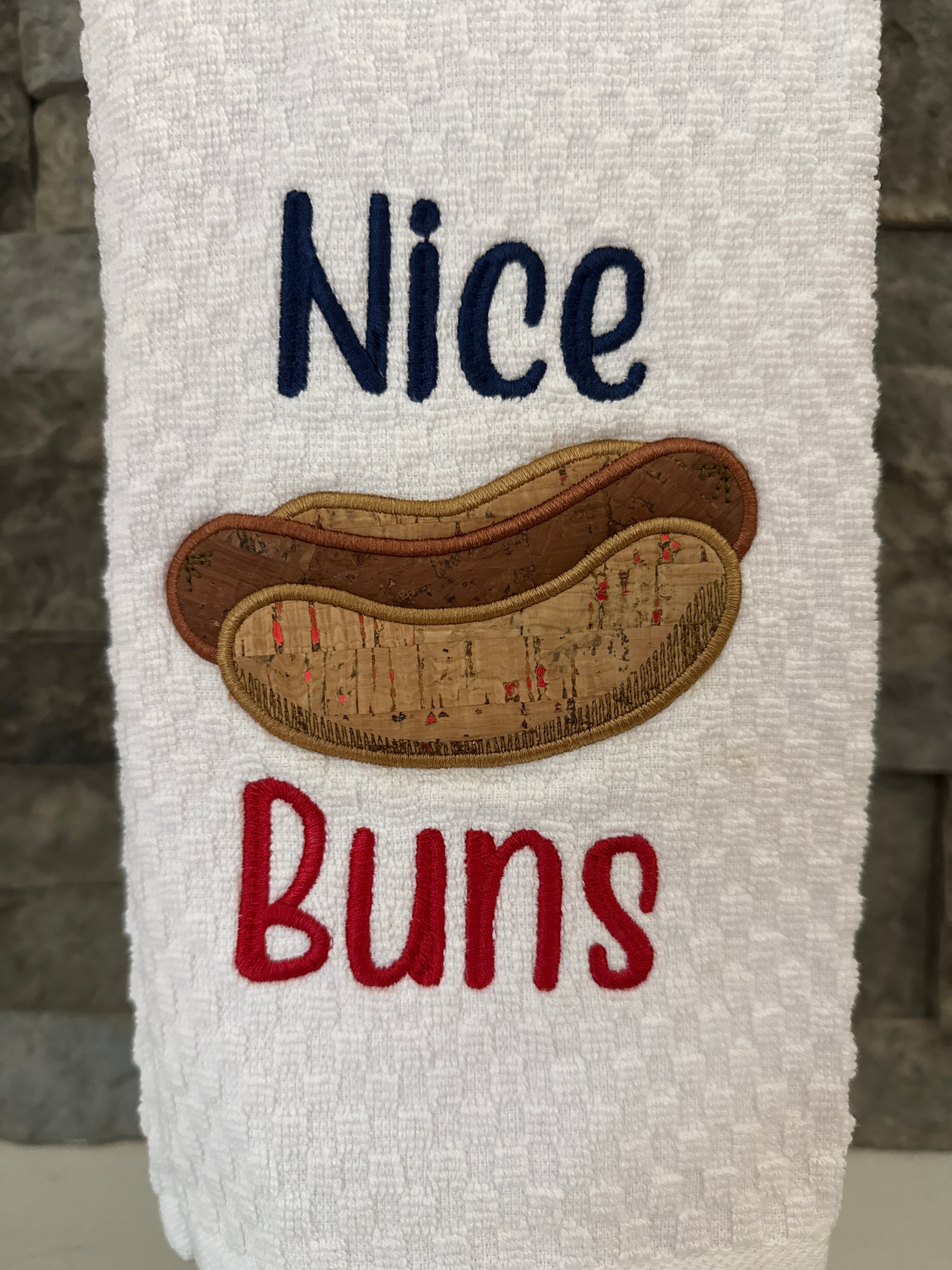 Nice Buns Embroidered Towel
